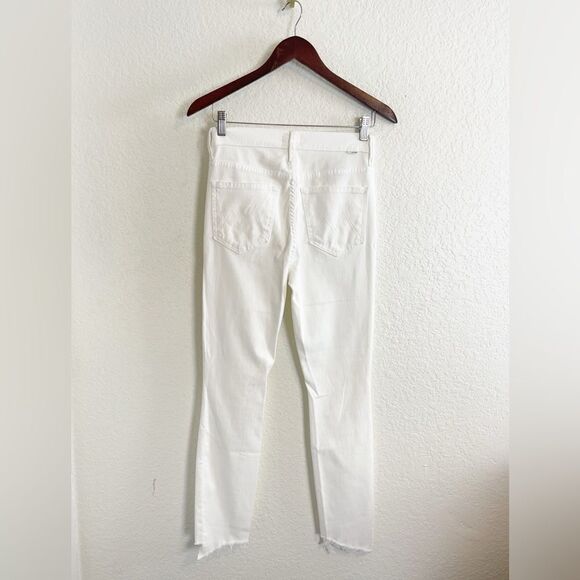 Mother The Stunner Two Step Fray Jeans Glass Slipper White Size 26 - Picture 4 of 11